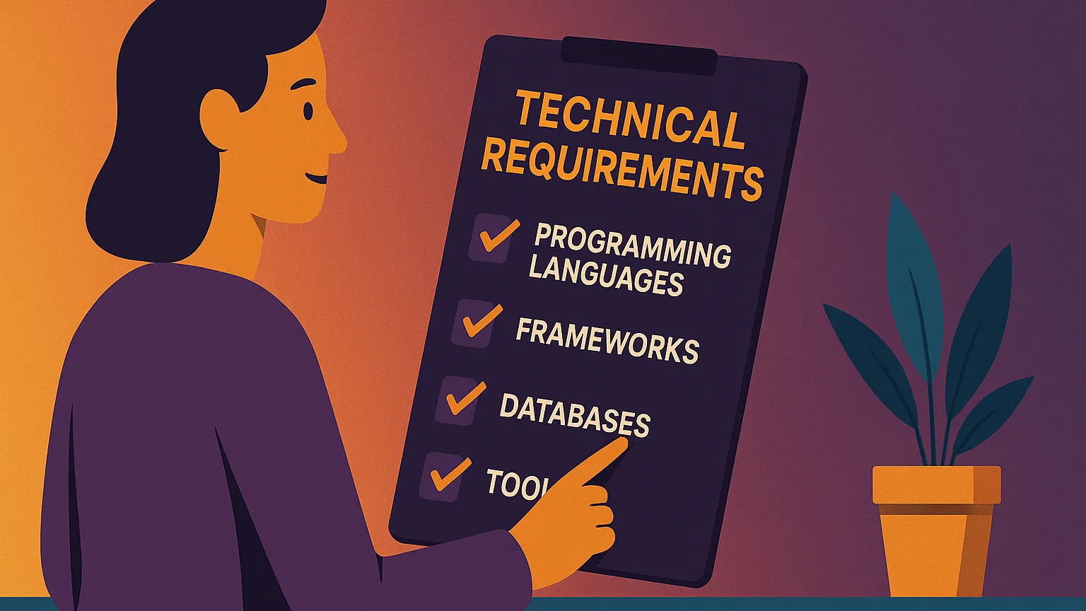 Illustration of someone's technical requirement list.